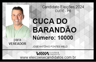 Candidato CUCA DO BARANDÃO 2024 - CUITÉ - Eleições