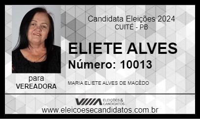 Candidato ELIETE ALVES 2024 - CUITÉ - Eleições