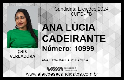 Candidato ANA LÚCIA CADEIRANTE 2024 - CUITÉ - Eleições