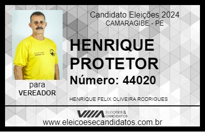 Candidato HENRIQUE PROTETOR 2024 - CAMARAGIBE - Eleições