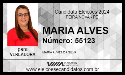 Candidato MARIA ALVES 2024 - FEIRA NOVA - Eleições