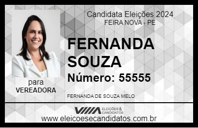 Candidato FERNANDA SOUZA 2024 - FEIRA NOVA - Eleições