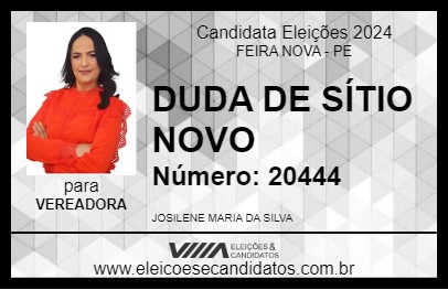 Candidato DUDA DE SÍTIO NOVO 2024 - FEIRA NOVA - Eleições