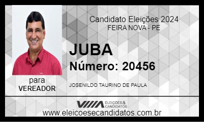 Candidato JUBA 2024 - FEIRA NOVA - Eleições