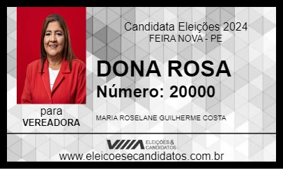 Candidato DONA ROSA 2024 - FEIRA NOVA - Eleições