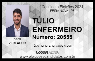 Candidato TÚLIO ENFERMEIRO 2024 - FEIRA NOVA - Eleições