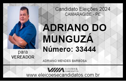 Candidato ADRIANO DO MUNGUZÁ 2024 - CAMARAGIBE - Eleições