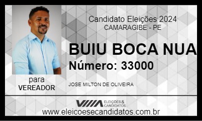 Candidato BUIU BOCA NUA 2024 - CAMARAGIBE - Eleições