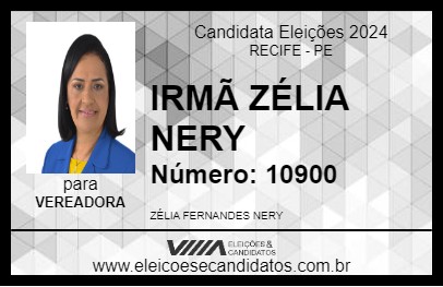 Candidato IRMÃ ZÉLIA NERY 2024 - RECIFE - Eleições