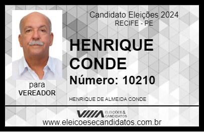 Candidato HENRIQUE CONDE 2024 - RECIFE - Eleições