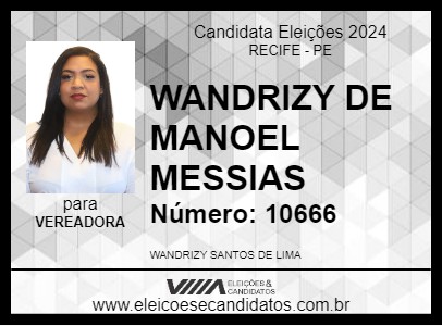 Candidato WANDRIZY DE MANOEL MESSIAS 2024 - RECIFE - Eleições