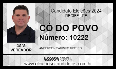 Candidato CÓ DO POVO 2024 - RECIFE - Eleições