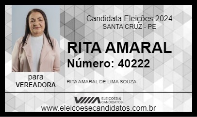 Candidato RITA AMARAL 2024 - SANTA CRUZ - Eleições