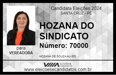 Candidato HOZANA DO SINDICATO 2024 - SANTA CRUZ - Eleições