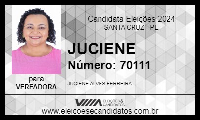 Candidato JUCIENE 2024 - SANTA CRUZ - Eleições