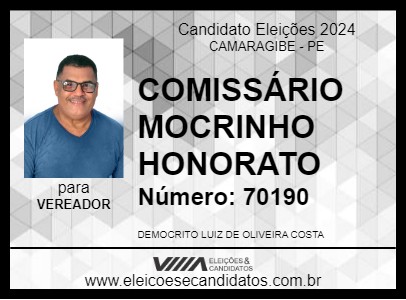 Candidato COMISSÁRIO MOCRINHO HONORATO 2024 - CAMARAGIBE - Eleições