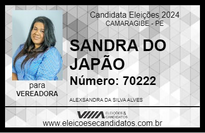 Candidato SANDRA DO JAPÃO 2024 - CAMARAGIBE - Eleições