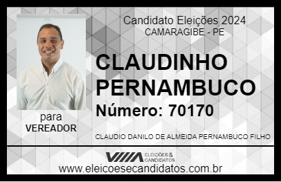 Candidato CLAUDINHO PERNAMBUCO 2024 - CAMARAGIBE - Eleições