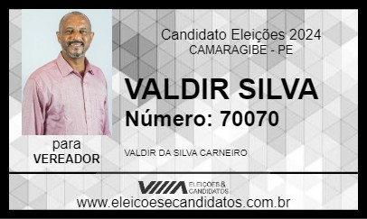 Candidato VALDIR SILVA 2024 - CAMARAGIBE - Eleições