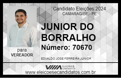 Candidato JUNIOR DO BORRALHO 2024 - CAMARAGIBE - Eleições