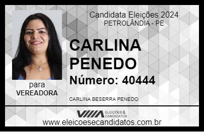 Candidato CARLINA PENEDO 2024 - PETROLÂNDIA - Eleições