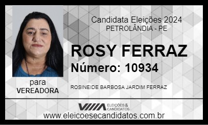 Candidato ROSY FERRAZ 2024 - PETROLÂNDIA - Eleições