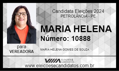 Candidato MARIA HELENA 2024 - PETROLÂNDIA - Eleições