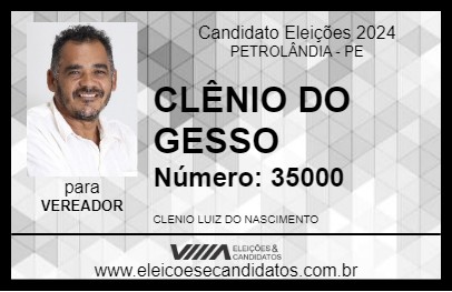 Candidato CLÊNIO DO GESSO 2024 - PETROLÂNDIA - Eleições