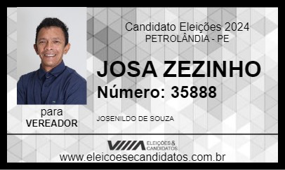 Candidato JOSA ZEZINHO 2024 - PETROLÂNDIA - Eleições