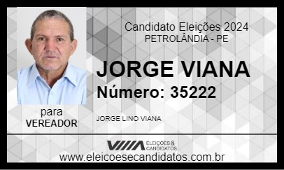 Candidato JORGE VIANA 2024 - PETROLÂNDIA - Eleições