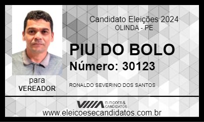 Candidato PIU DO BOLO 2024 - OLINDA - Eleições