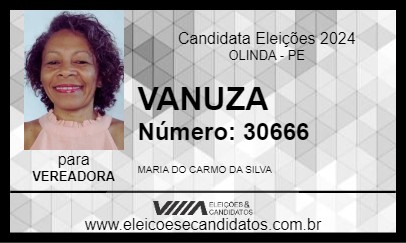 Candidato VANUZA 2024 - OLINDA - Eleições