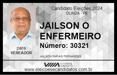 Candidato JAILSON O ENFERMEIRO 2024 - OLINDA - Eleições