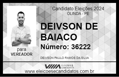 Candidato DEIVSON DE BAIACO 2024 - OLINDA - Eleições