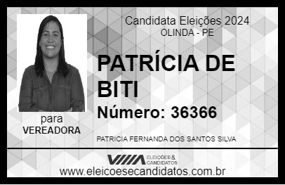 Candidato PATRÍCIA DE BITI 2024 - OLINDA - Eleições