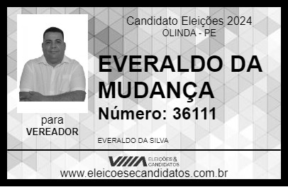 Candidato EVERALDO DA MUDANÇA 2024 - OLINDA - Eleições