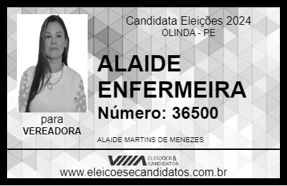 Candidato ALAIDE ENFERMEIRA 2024 - OLINDA - Eleições