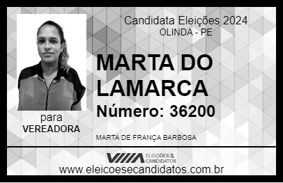 Candidato MARTA DO LAMARCA 2024 - OLINDA - Eleições