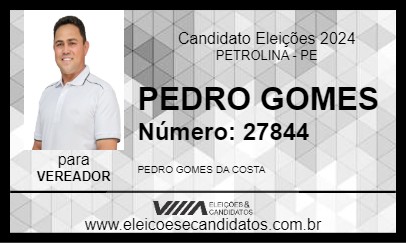 Candidato PEDRO GOMES 2024 - PETROLINA - Eleições