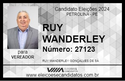 Candidato RUY WANDERLEY 2024 - PETROLINA - Eleições