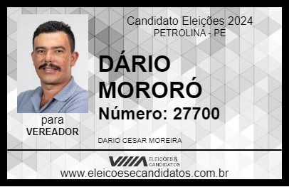 Candidato DÁRIO MORORÓ 2024 - PETROLINA - Eleições