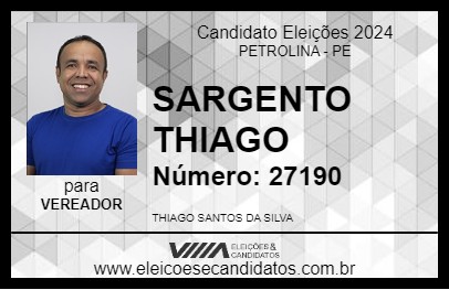 Candidato SARGENTO THIAGO 2024 - PETROLINA - Eleições