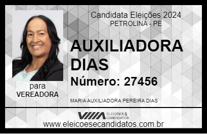 Candidato AUXILIADORA DIAS 2024 - PETROLINA - Eleições