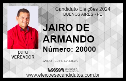 Candidato JAIRO DE ARMANDO 2024 - BUENOS AIRES - Eleições