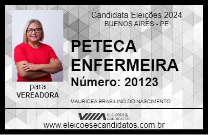 Candidato PETECA ENFERMEIRA 2024 - BUENOS AIRES - Eleições