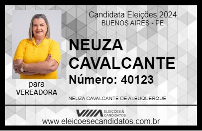 Candidato NEUZA CAVALCANTE 2024 - BUENOS AIRES - Eleições