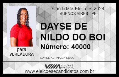 Candidato DAYSE DE NILDO DO BOI 2024 - BUENOS AIRES - Eleições