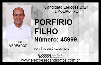 Candidato PORFIRIO FILHO 2024 - LIMOEIRO - Eleições