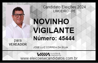 Candidato NOVINHO VIGILANTE 2024 - LIMOEIRO - Eleições