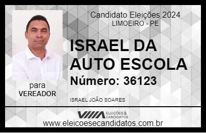 Candidato ISRAEL DA AUTO ESCOLA 2024 - LIMOEIRO - Eleições